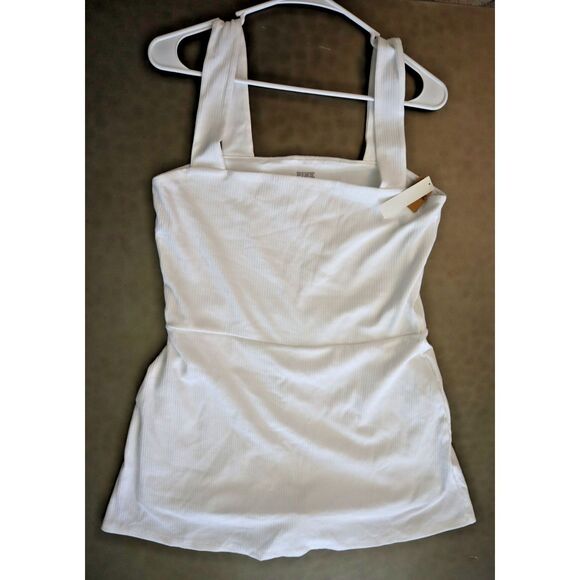 PINK  x Victoria's Secret Women's Sz XL White Ribbed Square Neck Active Dress - Picture 9 of 13